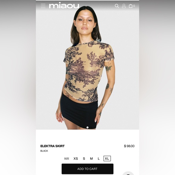 MIAOU ELEKTRA SKIRT BLACK - XL - Picture 2 of 8